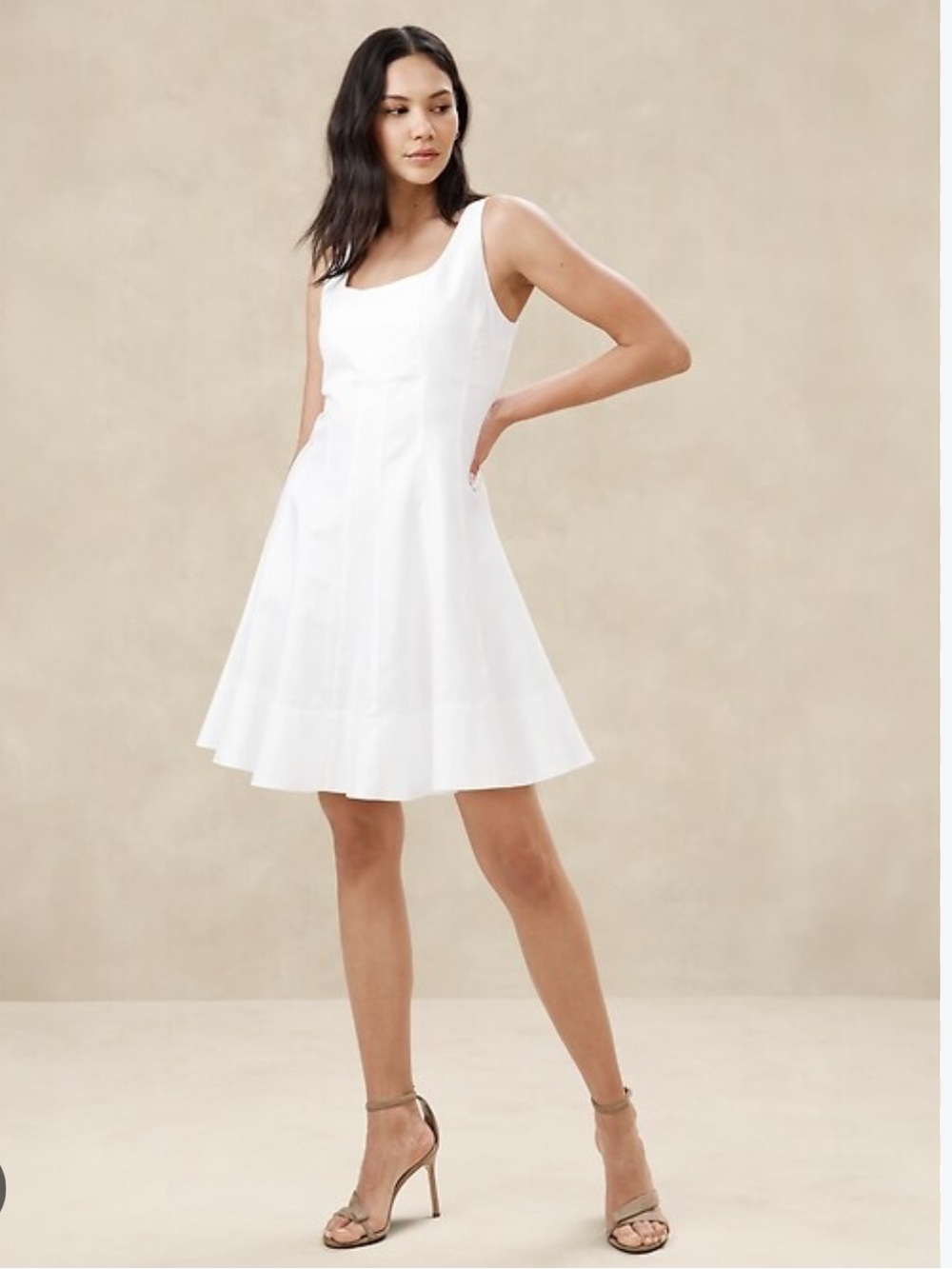 NWT Banana Republic Twill Seamed Sleeveless Mini Dress Women’s SZ 4 in White